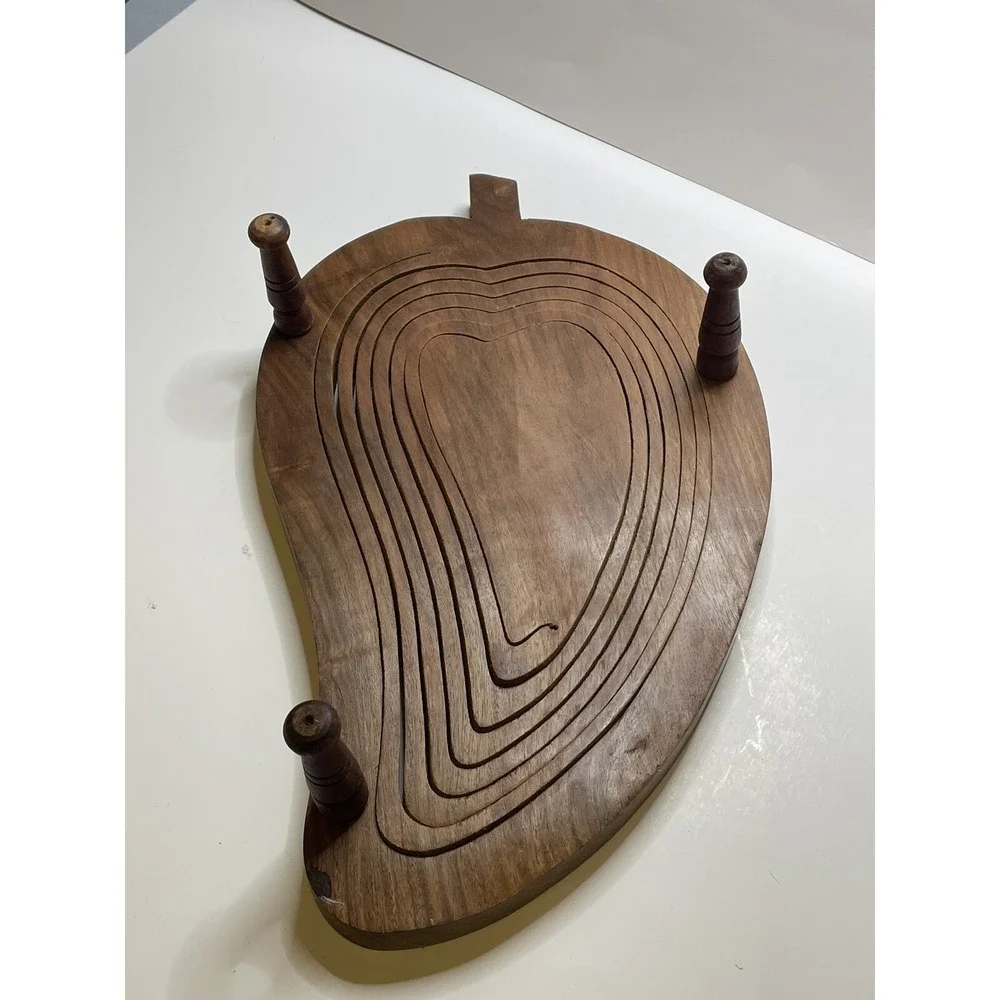 Large Accordion‎ Wooden Collapsible Fruit Basket Handmade Chili Pepper